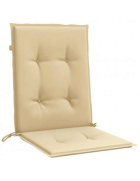 Cuscini Sedia Schiena Bassa 4 pz Beige Mélange 100x50x4 Tessuto