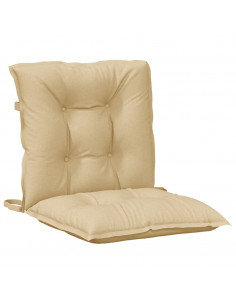 Cuscini Sedia Schiena Bassa 4 pz Beige Mélange 100x50x7 Tessuto