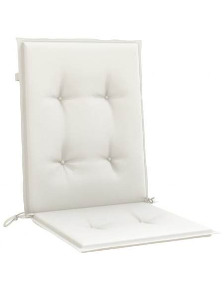 Cuscini Sedia Schiena Bassa 4 pz Crema Mélange 100x50x4 Tessuto