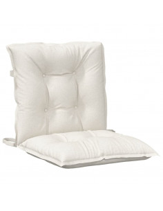 Cuscini Sedia Schiena Bassa 4 pz Crema Mélange 100x50x7 Tessuto