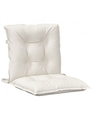 Cuscini Sedia Schiena Bassa 4 pz Crema Mélange 100x50x7 Tessuto