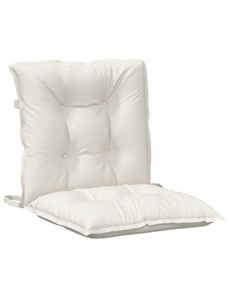 Cuscini Sedia Schiena Bassa 4 pz Crema Mélange 100x50x7 Tessuto