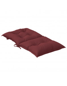 Cuscini Sedia Schiena Bassa 4 pz Rosso Vino Mélange Tessuto