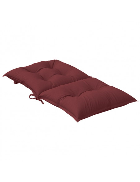 Cuscini Sedia Schiena Bassa 4 pz Rosso Vino Mélange Tessuto