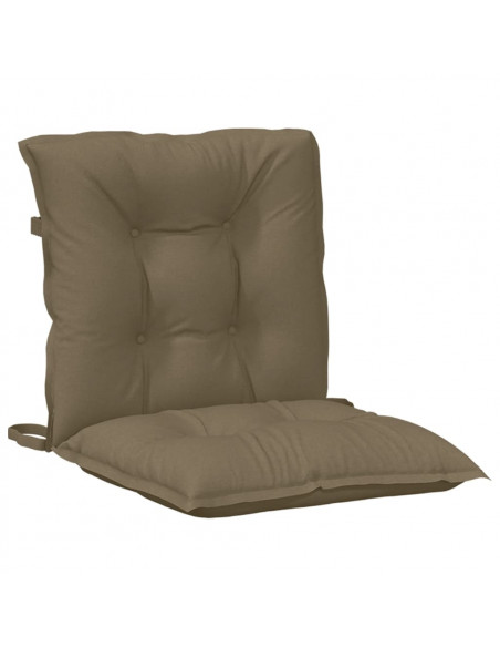 Cuscini Sedia Schiena Bassa 4 pz Tortora Mélange Tessuto