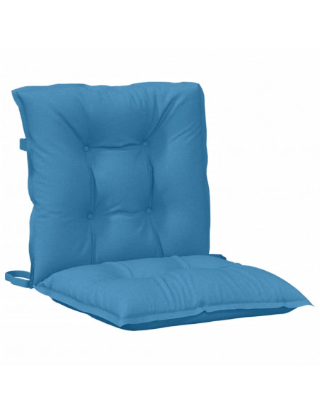 Cuscini Sedia Schiena Bassa 6 pz Blu Mélange 100x50x7 Tessuto