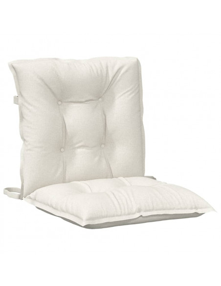 Cuscini Sedia Schiena Bassa 6 pz Crema Mélange 100x50x7 Tessuto