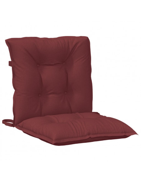 Cuscini Sedia Schiena Bassa 6 pz Rosso Vino Mélange Tessuto