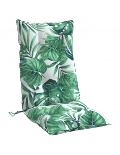 Cuscini Sedia Schienale Alto 4 pz Motivo Foglie Tessuto Oxford