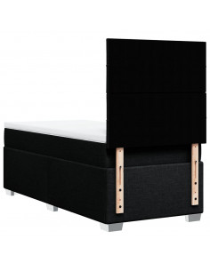 Giroletto a Molle con Materasso Nero 100x200 cm in Tessuto