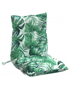 Cuscini Sedia Schienale Basso 6 pz Motivo Foglie Tessuto Oxford