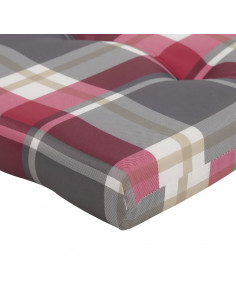 Cuscini Sedia Sdraio 2 pz Motivo Quadri Rosso in Tessuto Oxford