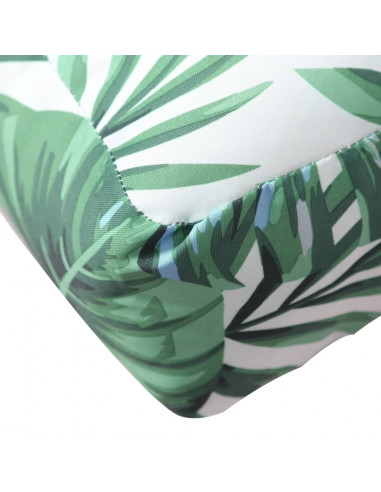 Cuscino Pallet Motivo a Foglie 60x60x9,5 cm in Tessuto Oxford