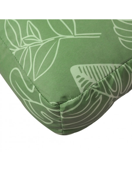 Cuscino Pallet Motivo a Foglie 60x60x8 cm in Tessuto Oxford