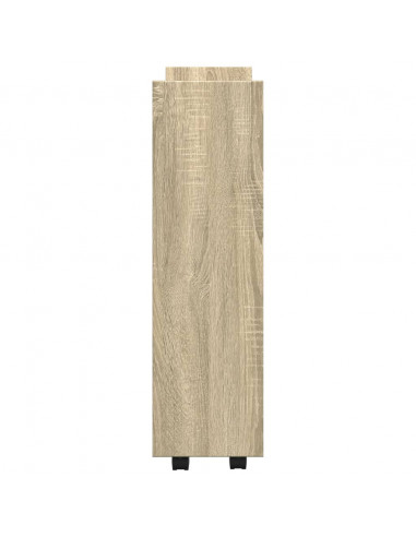 Carrello Stretto a 3 Livelli Rovere Sonoma in Truciolato