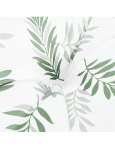 Cuscino Panca da Giardino Motivo a Foglie 200x50x7 cm Tessuto