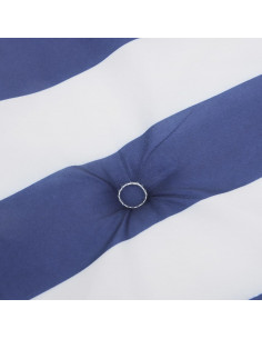 Cuscino Panca Giardino Bianco e Blu 120x50x3 cm Tessuto Oxford