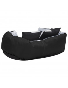 Cuscino per Cani Reversibile e Lavabile Grigio Nero 65x50x20 cm