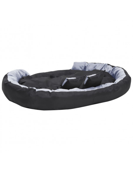 Cuscino per Cani Reversibile Lavabile Grigio Nero 150x120x25 cm