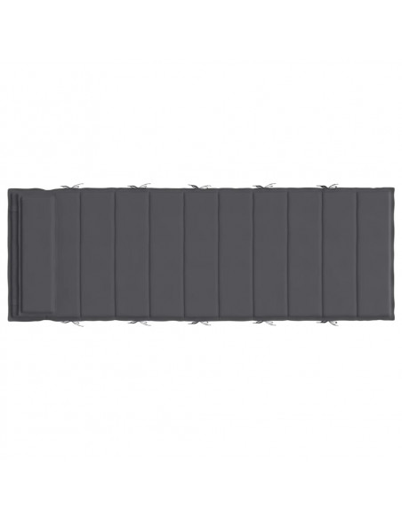 Cuscino per Lettino Antracite 180x60x3 cm in Tessuto Oxford