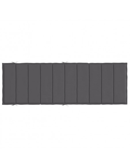 Cuscino per Lettino Antracite 186x58x3 cm in Tessuto Oxford