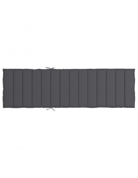 Cuscino per Lettino Antracite 200x60x3 cm in Tessuto Oxford