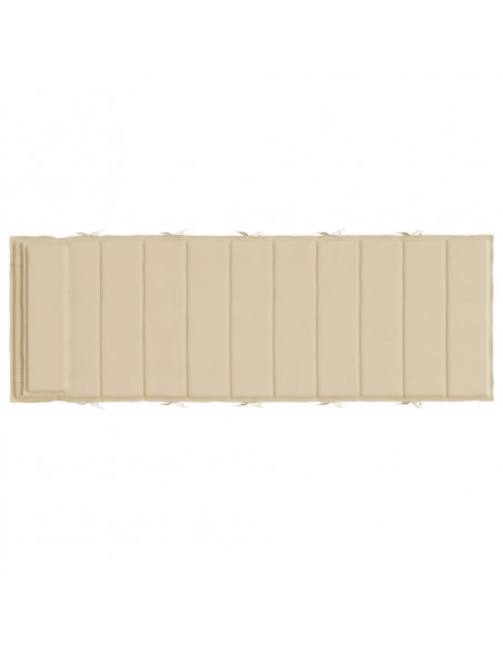 Cuscino per Lettino Beige 180x60x3 cm in Tessuto Oxford