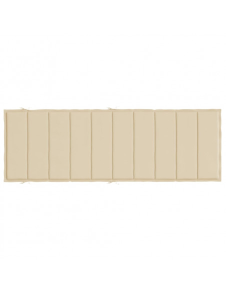 Cuscino per Lettino Beige 186x58x3 cm in Tessuto Oxford