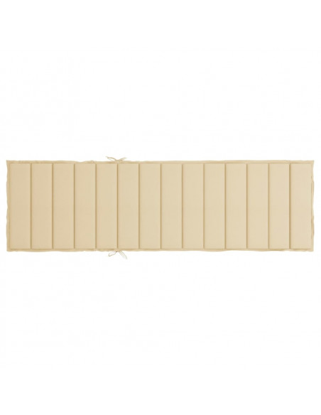 Cuscino per Lettino Beige 200x60x3 cm in Tessuto Oxford