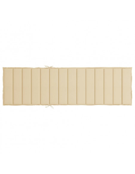 Cuscino per Lettino Beige 200x70x3 cm in Tessuto Oxford