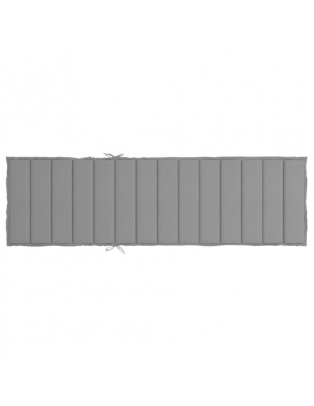 Cuscino per Lettino Grigio 200x60x3 cm in Tessuto Oxford