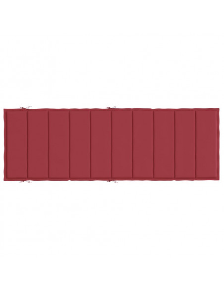 Cuscino per Lettino Rosso Vino 186x58x3 cm in Tessuto Oxford