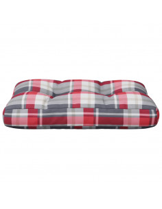 Cuscino per Pallet a Quadri Rossi 50x40x12 cm in Tessuto