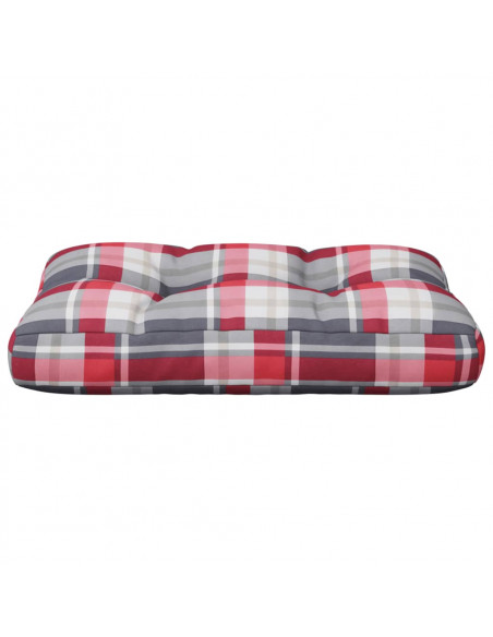 Cuscino per Pallet a Quadri Rossi 60x40x12 cm in Tessuto