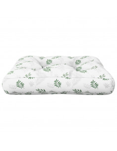 Cuscino per Pallet con Motivo a Foglie 50x50x12 cm in Tessuto