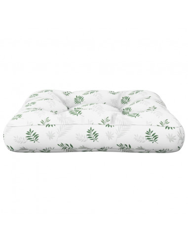 Cuscino per Pallet con Motivo a Foglie 50x50x12 cm in Tessuto