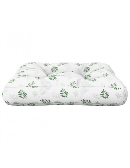 Cuscino per Pallet con Motivo a Foglie 50x50x12 cm in Tessuto