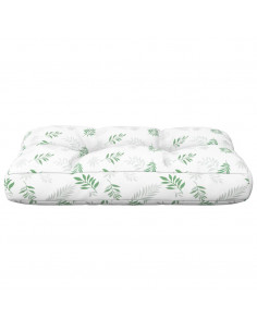 Cuscino per Pallet con Motivo a Foglie 60x40x12 cm in Tessuto