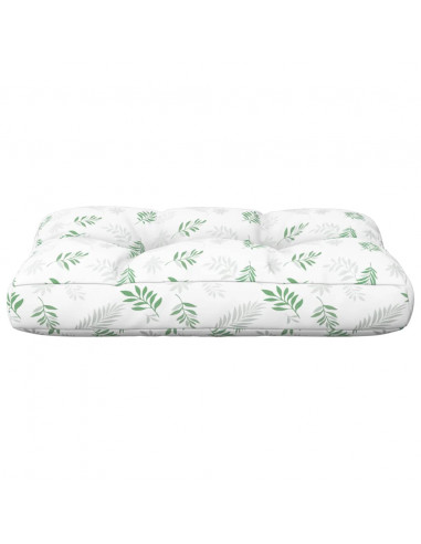 Cuscino per Pallet con Motivo a Foglie 60x40x12 cm in Tessuto