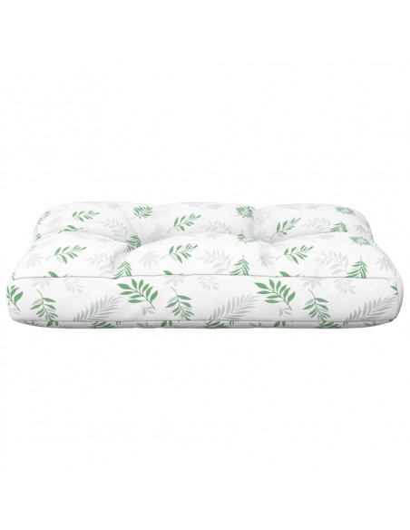 Cuscino per Pallet con Motivo a Foglie 60x40x12 cm in Tessuto