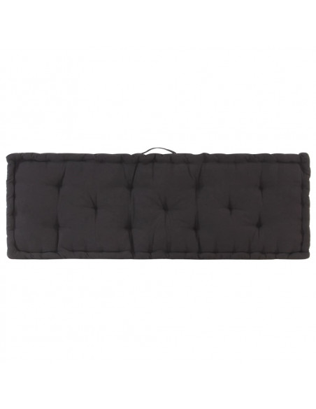 Cuscino per Pallet e Pavimento in Cotone 120x40x7 cm Nero