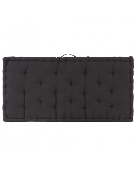 Cuscino per Pallet e Pavimento in Cotone 120x80x10 cm Nero