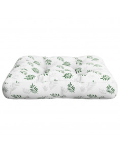Cuscino per Pallet Motivo a Foglie 58x58x10cm in Tessuto Oxford