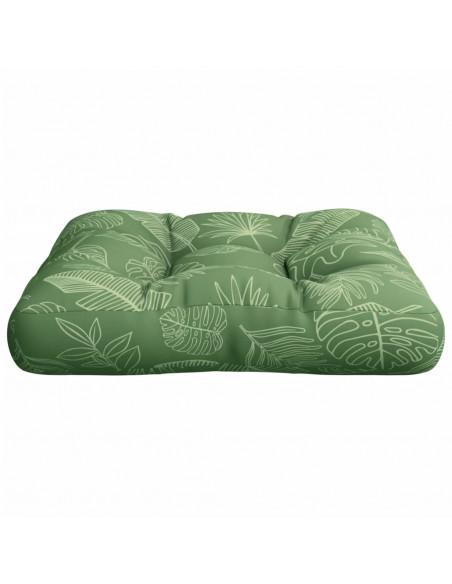 Cuscino per Pallet Motivo a Foglie 58x58x10cm in Tessuto Oxford