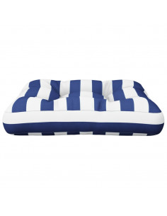 Cuscino per Pallet Strisce Bianche e Blu 60x60x12 cm in Tessuto