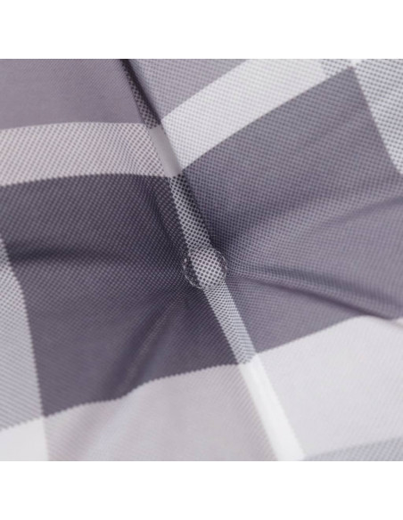 Cuscino per Panca a Quadri Grigi 100x50x3cm Tessuto Oxford