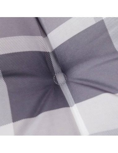 Cuscino per Panca a Quadri Grigi 200x50x4cm Tessuto Oxford