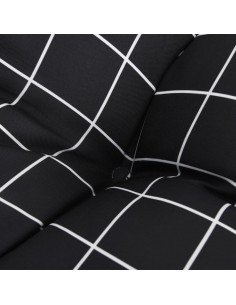 Cuscino per Panca a Quadri Neri 100x50x7 cm in Tessuto Oxford