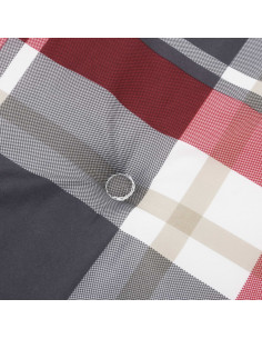 Cuscino per Panca a Quadri Rossi 100x50x3 cm Tessuto Oxford