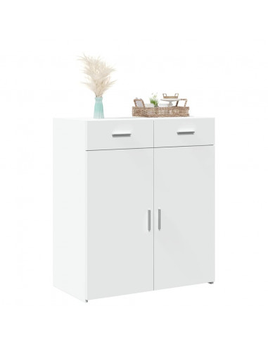 Credenza Bianca 80x42,5x93 cm in Legno Multistrato